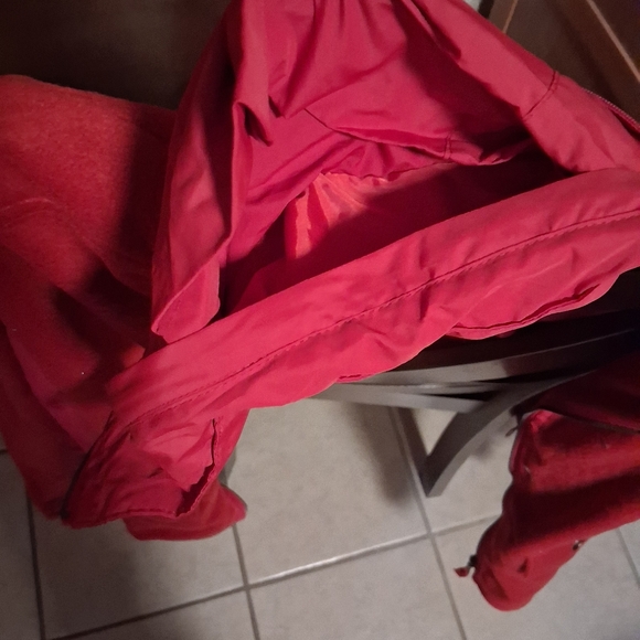 Style & Co sport jacket red pockets zip closure hidden hood - Picture 12 of 12